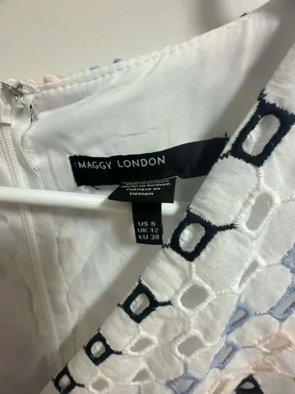 Maggy London Megan Sleeveless Embroidered A-Line Midi Dress